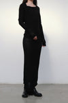 Marc le bihan shoulder lace long -sleeved dress 2864 black